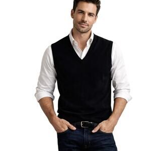 Kilgore, French & Stanbury Black Cashmere Vest Size M